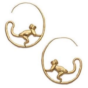 TORY BURCH • Call of the Wild Monkey Hoop Earrings